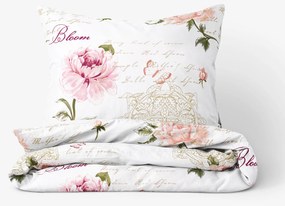 Goldea pamut ágyneműhuzat - pünkösdirózsa mintás 140 x 220 és 70 x 90 cm