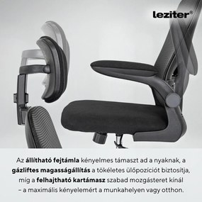Flexo ergonomikus irodai forgószék deréktámasszal fekete