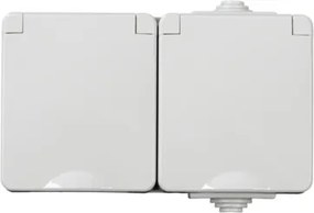 Dupla tűvel aljzat IP65 vakolathoz szürke Tekno IP65 IP65GR GN2x2P+Z