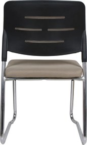 Tárgyalószék, világosbarna/króm, KLEDI