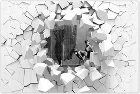 Poszterek 120x80 Banksy Csaj Zuhany