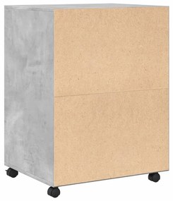 betonszürke szerelt fa kerekes szekrény 60 x 48 x 81 cm
