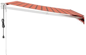 narancssárga-barna automata behúzható napellenző 3,5 x 2,5 m