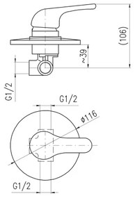 RAV Slezák SA083 - SAZAVA falba süllyeszthető zuhanycsaptelep, fényes króm