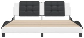 fehér és fekete műbőr ágykeret matrac nélkül Zadar 180x200 cm