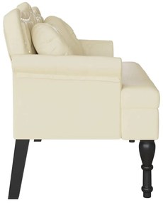 vidaXL Chesterfield Pad párnával Krém 120,5 x 65 x 75 cm Műbőr