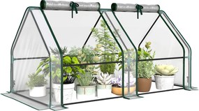 Outsunny átlátszó hordozható fóliaház cipzáras ablakkal — porfestett acélváz, 180×90×90 cm | Aosom