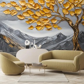 Fotótapéta - Fa arany levelekkel (147x102 cm)