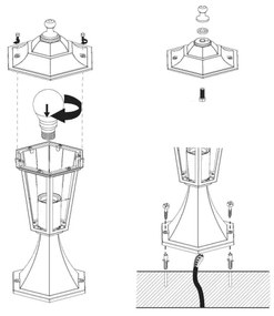 EGLO 22472 - LATERNA 4 kültéri lámpa 1xE27/60W fekete IP44
