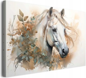 Modern vászonképek hálószobába festett ló boho gallyak 80x120cm