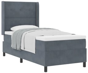 Boxspring Ágy Matrac Praktikus Szürke 100x200 cm Bársonyos