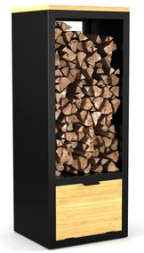Kindlewood tűzifa állvány, tűzifa tároló, kandalló polc, porszórt, gumifa