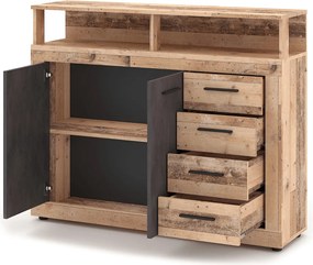 BLAGO MIDI A komód 119,6 cm natúr tölgy/fekete