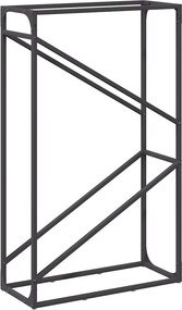 vidaXL fekete hidegen hengerelt acél tűzifatároló 60x25x100 cm