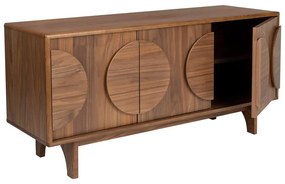 Barna alacsony komód diófa dekorral 120x58 cm Groove – Zuiver