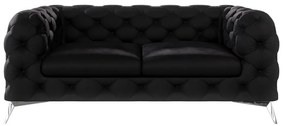 Fekete bársony kanapé 185 cm Chelsea – Ropez