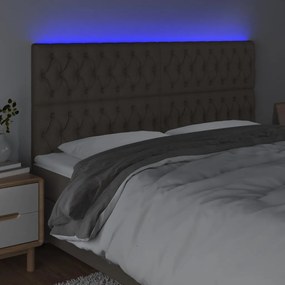 tópszínű szövet LED-es fejtámla 200x7x118/128 cm