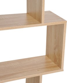 HOMCOM Zsákos Polcos Könyvespolc Modern Dizájn 80 x 23 x 192 cm 6 Szint Világos Tölgy Színben | Aosom