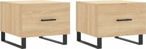 vidaXL 2 db sonoma tölgy szerelt fa dohányzóasztal 50 x 50 x 40 cm