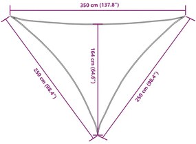 narancssárga háromszögű oxford-szövet napvitorla 2,5x2,5x3,5 m
