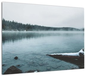 Kép - jeges északi tó (üvegen) (70x50 cm)