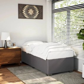 szürke műbőr ágykeret 100x200 cm