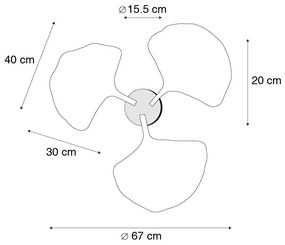 Keleti mennyezeti lámpa sárgarézzel és fekete színben 3 lámpás - Louka