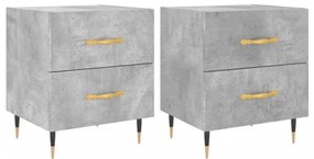 vidaXL 2 db betonszürke szerelt fa éjjeliszekrény 40 x 35 x 47,5 cm
