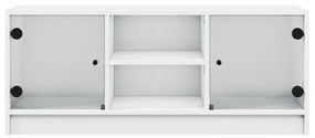 fehér TV-szekrény üvegajtókkal 102 x 37 x 42 cm