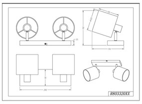 Fehér-szürke mennyezeti lámpa textil búrával ø 12 cm Tommy – Trio