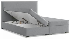 Agen ágy, szövet, 160 x 200, ágyneműtartóval, szürke