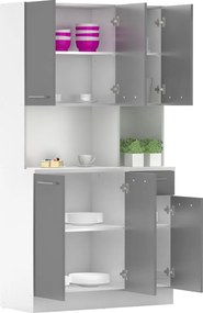 Hatajtós szekrény, fehér/grafit, PELION NEW