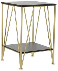 Arany Lerakó Kisasztal fekete fa asztallappal