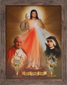 Vászonkép 45x35 Jézus Bízom Benned Tölgy Keret