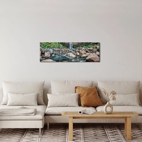 Kép - Svartifossi vízesés, Izland (órával) (90x30 cm)
