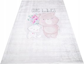 Gyerek Szőnyeg Színes 80x150 Maci Virágok