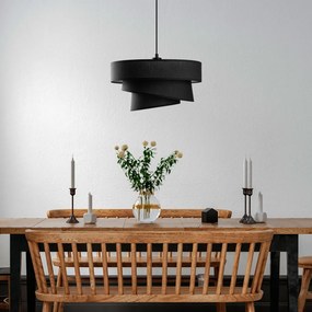 Stage 14711 fekete fém és szövet függőlámpa, Ø40 cm