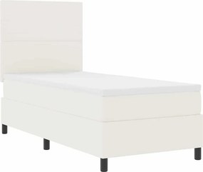 vidaXL Boxrugós ágy Krém és fehér 80 x 200 cm Bársonyos szövet