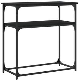 fekete szerelt fa tálalóasztal 75x35,5x75 cm