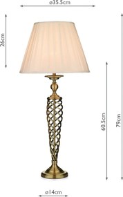 Dar Lighting glamour modern asztali lámpa siam antik sárgaréz darsia4275