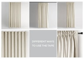 Bézs bársony dimout (részleges sötétítő) függöny 140x270 cm Pleat – Restilo