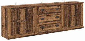 Oldalszekrények 3 pcs Fekete tölgy 210 x 35,5 x 67,5 cm Faanyag