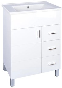 Viva STYLE Karina 75 lábon álló fürdőszobabútor 3 fiókos Sanovit ATRIA 9075 mosdóval 75 x 45,5 cm