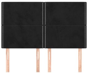 4 db fekete bársony fejtámla 72 x 5 x 78/88 cm