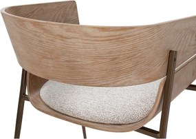 Natúr színű kárpitozott karfás étkezőfotel szett 2 db-os Naia – MOME