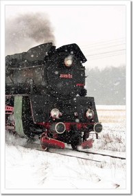 Poszterek keretben 40x60 Vonat Ol49-59 télen