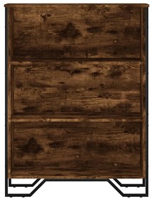 füstös tölgy színű szerelt fa könyvszekrény 80 x 31 x 106 cm