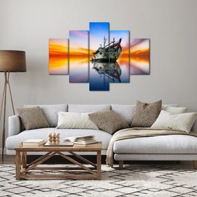 Kép - Napkelte egy hajóroncs felett (150x105 cm)