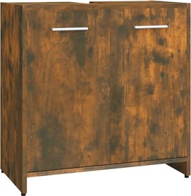 vidaXL füstös tölgy színű szerelt fa fürdőszobaszekrény 60x33x60 cm