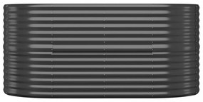vidaXL antracitszürke porszórt acél kerti magaságyás 152x80x68 cm
